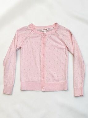 Pink Eyelet Knit Sweater